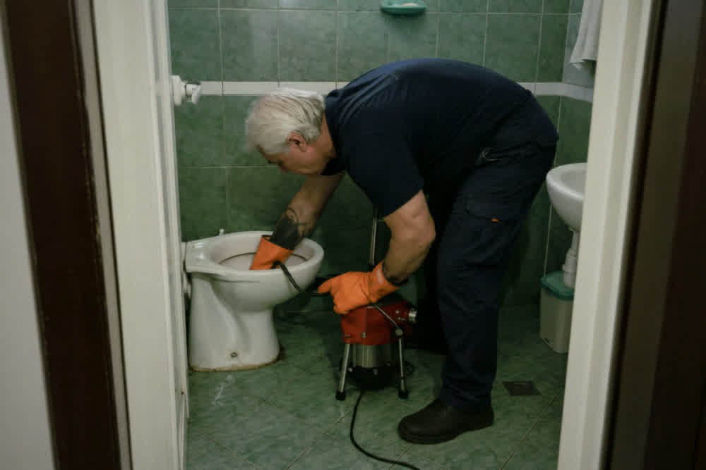 Отпушване на запушена тоалетна